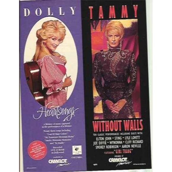 1994 DOLLY PARTON & TAMMY WYNETTE Heart Songs Without Walls PROMO AD 8.5x11 p325 - Picture 1 of 1